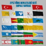 27'li Türk Devletleri Seti Tüm Ölçülerde (Sopalı)