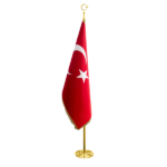 Türk Makam Bayrağı (Simli + Telalı + Pirinç Direk)